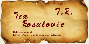 Tea Rošulović vizit kartica